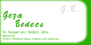 geza bedecs business card