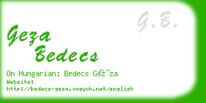 geza bedecs business card